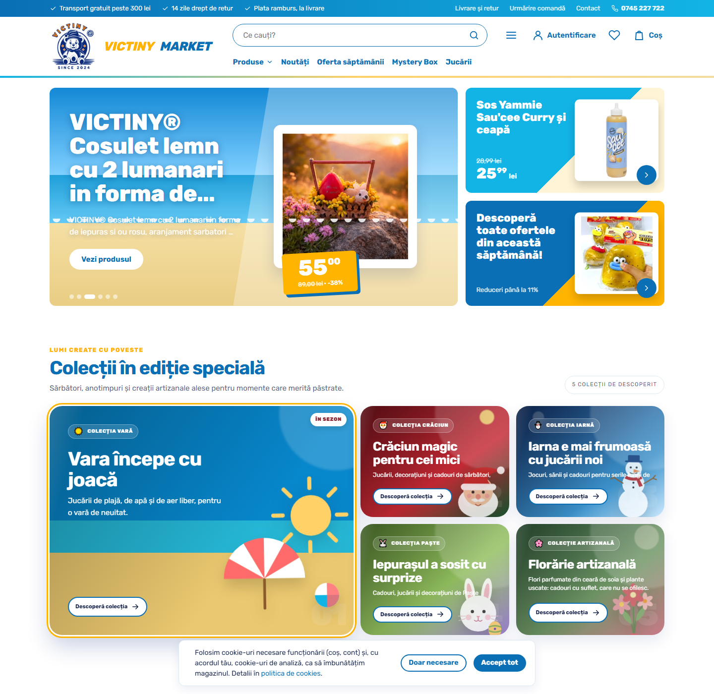 Pagina principală a magazinului Victiny Market, pe realshop.ro